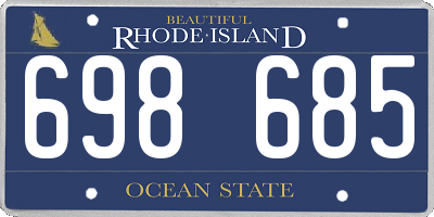 RI license plate 698685