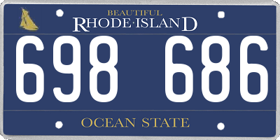 RI license plate 698686