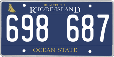 RI license plate 698687