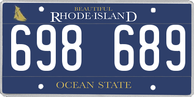 RI license plate 698689