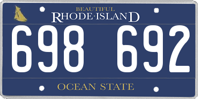 RI license plate 698692