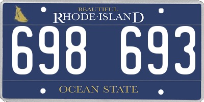 RI license plate 698693