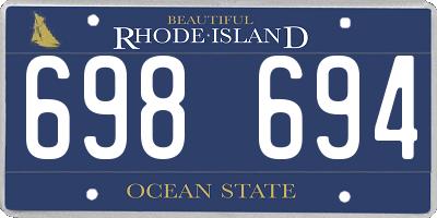 RI license plate 698694
