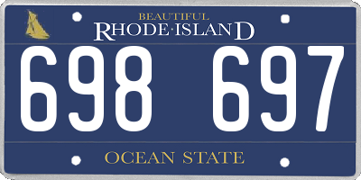 RI license plate 698697
