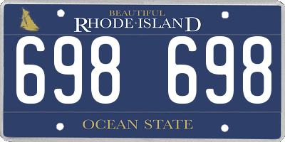 RI license plate 698698