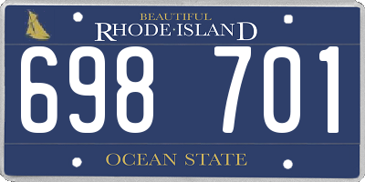 RI license plate 698701