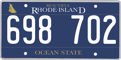 RI license plate 698702