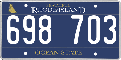 RI license plate 698703