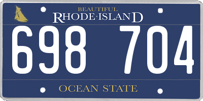 RI license plate 698704