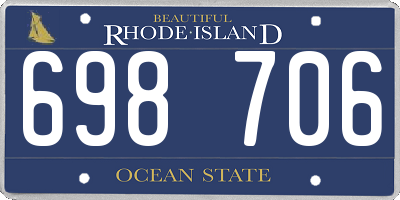 RI license plate 698706