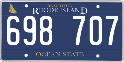 RI license plate 698707