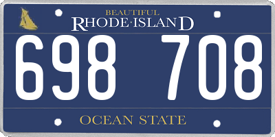 RI license plate 698708