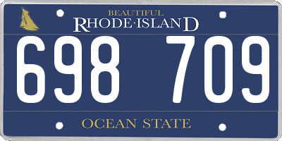 RI license plate 698709