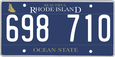 RI license plate 698710