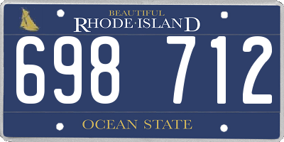 RI license plate 698712