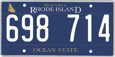 RI license plate 698714