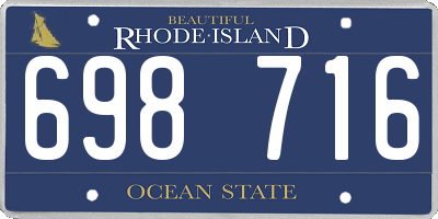 RI license plate 698716