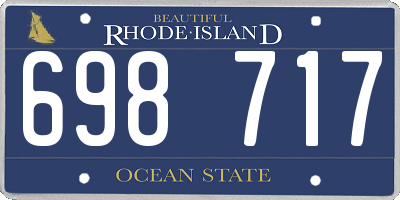 RI license plate 698717