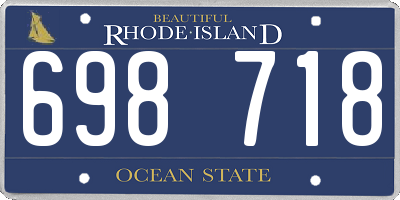 RI license plate 698718