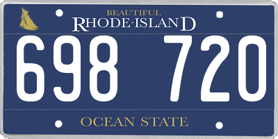 RI license plate 698720