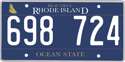 RI license plate 698724