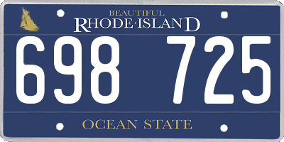 RI license plate 698725