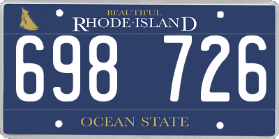 RI license plate 698726