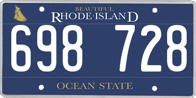 RI license plate 698728