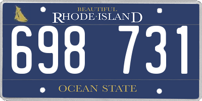RI license plate 698731