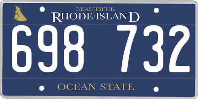 RI license plate 698732