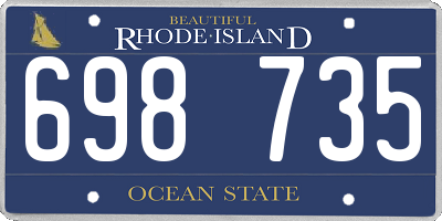 RI license plate 698735