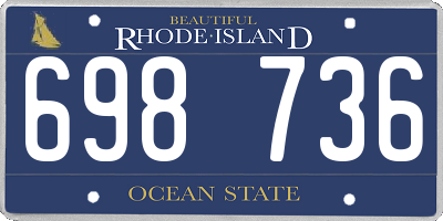 RI license plate 698736