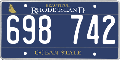 RI license plate 698742