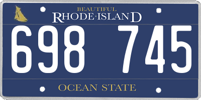 RI license plate 698745