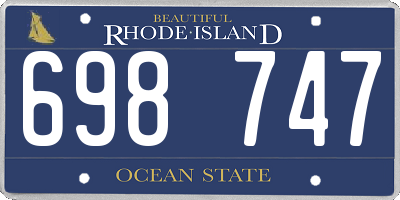 RI license plate 698747
