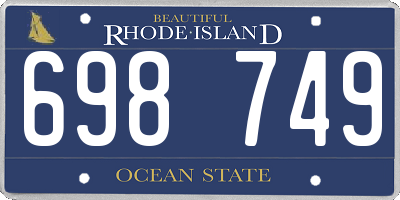 RI license plate 698749