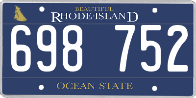 RI license plate 698752