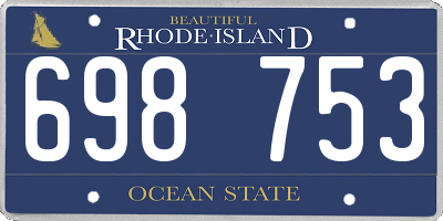 RI license plate 698753