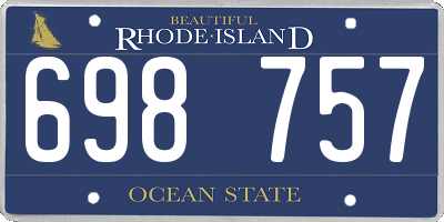 RI license plate 698757