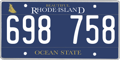 RI license plate 698758