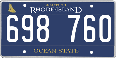 RI license plate 698760