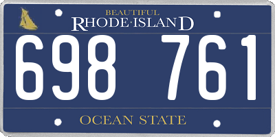 RI license plate 698761