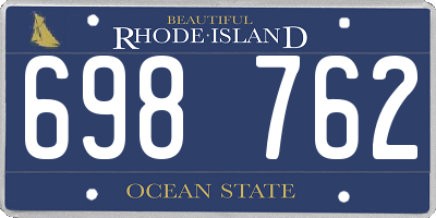 RI license plate 698762