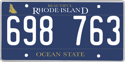RI license plate 698763