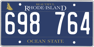 RI license plate 698764