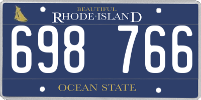 RI license plate 698766