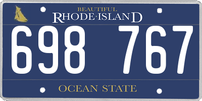 RI license plate 698767