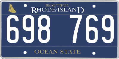 RI license plate 698769