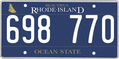 RI license plate 698770