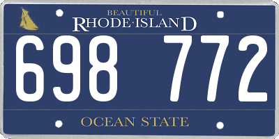 RI license plate 698772
